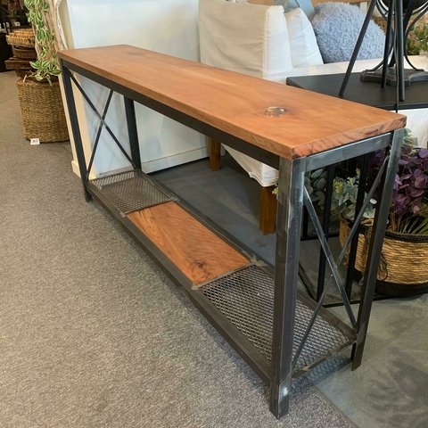 RACK HIERRO Y MADERA FEDU 140X68CM