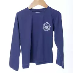 remera basic azul logo