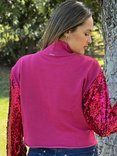 BLUSA MOLETOM GOLA ALTA PAETÊ - comprar online