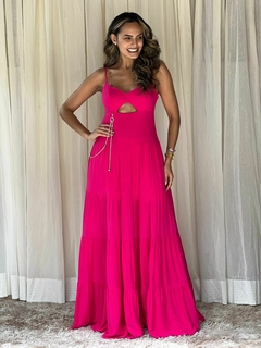 VESTIDO LONGO DETALHE CORRENTE