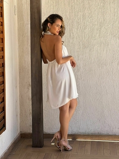 VESTIDO CURTO FRENTE CRUZADA BRANCO - comprar online