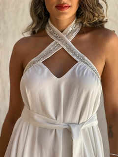 VESTIDO CURTO FRENTE CRUZADA BRANCO - loja online