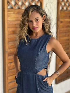 VESTIDO BORDADO DENIM na internet