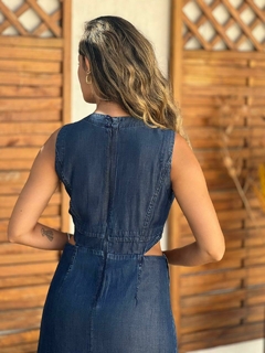 VESTIDO BORDADO DENIM - Domênyca