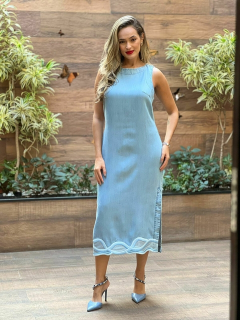 VESTIDO DELAVÊ TELA BARRA