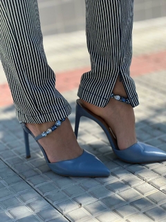 CONJUNTO DENIM STRIPES,COLETE E CALÇA