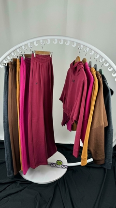 Conjunto algodón frisado buzo corto+palazzo UA de mujer (3029)