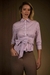 CAMISA HEATHEAR COM AMARAÇÃO E LISTRAS LILAS - Lalibela - comprar online