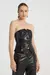 CROPPED TOMARA QUE CAIA EM COURO - PRETO - comprar online
