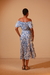 VESTIDO FRANZIDO ESTAMPADO AZUL - Bonjour - Empório Abreu