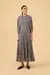 Vestido Longuete Transparencia Tricot Mescla Off White + Preto - Viviane Furrier - comprar online
