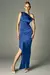 VESTIDO LONGO MALHA ASSIMETRICO AZUL - The Super - comprar online