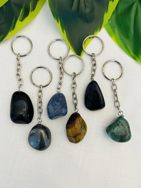 Llaveros rolada de distintas piedras unicas