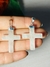 Dije cruz de piedra natural cuarzo blanco - comprar online