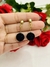 Aros colgantes redondos de obsidiana