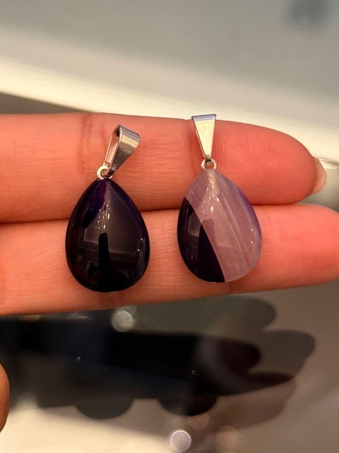 Dije gota mini de agata violeta - comprar online