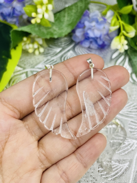 Dije de alas de cristal de roca