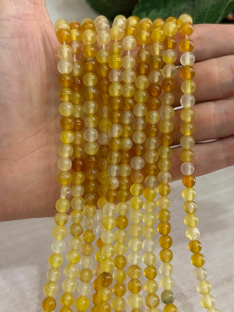 Tira de esferas de agata amarilla 6mm - comprar online