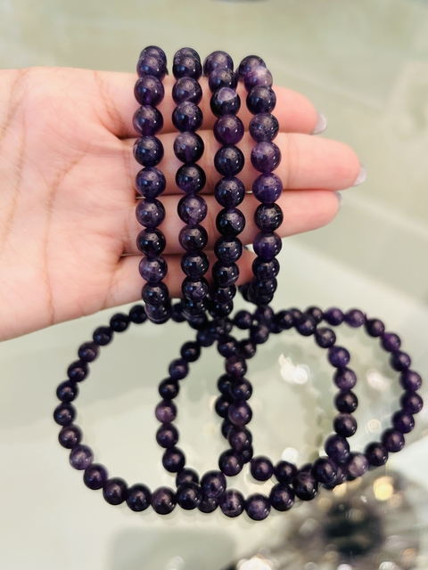 Pulsera de esfera amatista imperial 6mm