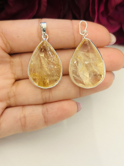 Dije gota con virola mediano de topacio citrino