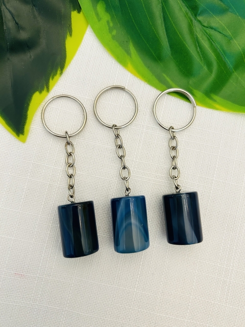 Dije cilindro de ágata azul