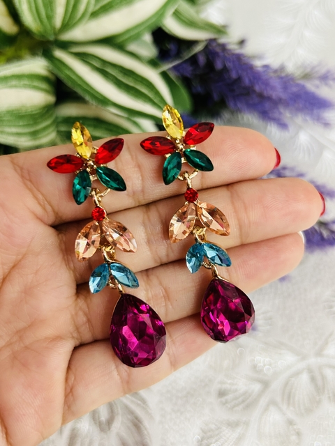 Aros strass multicolor importado