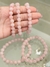 Pulsera de esfera cuarzo rosa 6mm