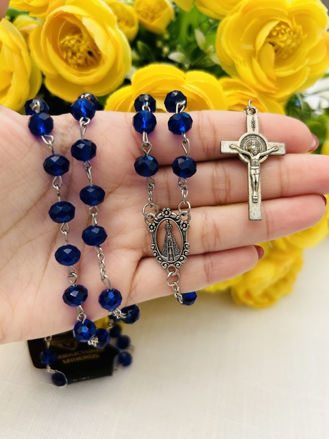 Rosario cristal azul