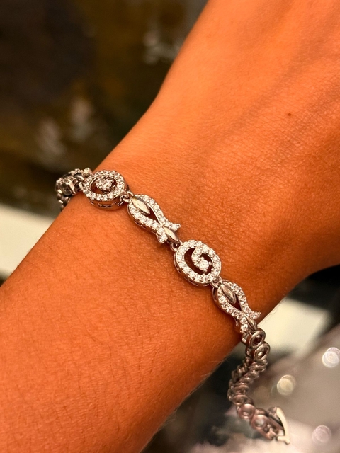 Pulsera con microcirconia blanca - comprar online