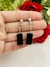 Aros colgantes rectangular de obsidiana