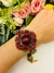 Pulsera Dorada Flor Roja