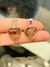 Dije corazón mini con virola de cuarzo ahumado