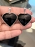 Dije corazón grande con virola de obsidiana - comprar online