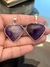 Dije corazón grande con virola de agata violeta - comprar online