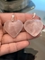 Dije corazón grande con virola de cuarzo rosa - comprar online