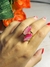 Anillo Juliana de agata fucsia