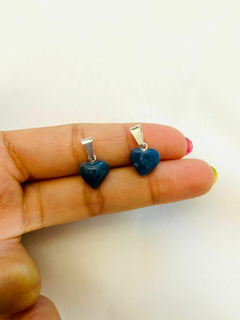 Dijes de corazón micro de cuarzo azul
