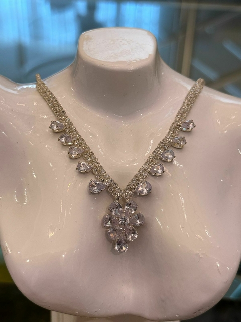 Conjuntos de fiesta strass y circonio blanco