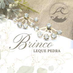 BRINCO LEQUE PEDRA