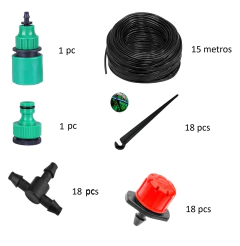 Kit Irrigação por Gotejamento 18 Vasos – Completo c/ Regulagem de Vazão e Microtubo 15m na internet
