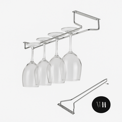 Imagem do Suporte para Taças de Vinho 27cm Aço Cromado – Organizador Cozinha, Bar, Restaurante