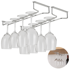 Suporte para Taças de Vinho 27cm Aço Cromado – Organizador Cozinha, Bar, Restaurante