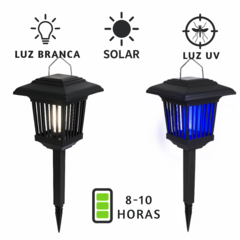 Lâmpada Solar LED Espanta Mosquito c/ Luz UV p/ Jardim IP65 na internet