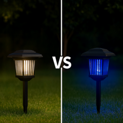 Lâmpada Solar LED Espanta Mosquito c/ Luz UV p/ Jardim IP65