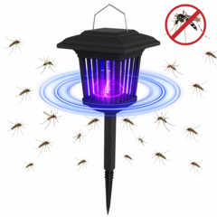 Lâmpada Solar LED Espanta Mosquito c/ Luz UV p/ Jardim IP65
