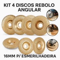 Kit 4 Discos Rebolo Angular p/ Esmerilhadeira – Aço Alto Carbono, 16mm - comprar online