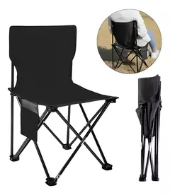 Cadeira de Acampamento Dobrável c/ Bolsa – Aço e Oxford, 71cm, Compacta e Resistente