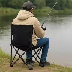 Cadeira de Acampamento Dobrável c/ Bolsa – Aço e Oxford, 71cm, Compacta e Resistente - comprar online