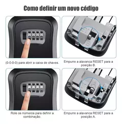 Cofre Porta-Chaves c/ Senha 4 Dígitos – Uso Externo, Aço e ABS, 10.000 Combinações - loja online