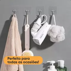 Kit 10 Ganchos Adesivos Transparentes 6x6cm – Sem Furo, Cola Resistente p/ Parede na internet